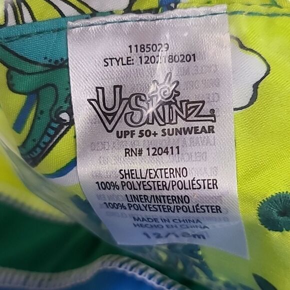 NWT UV Skins Rashguard + Bucket Hat 12/18M Blue Surf-A-Saurus Dino Swim UPF 50+ - Picture 6 of 11